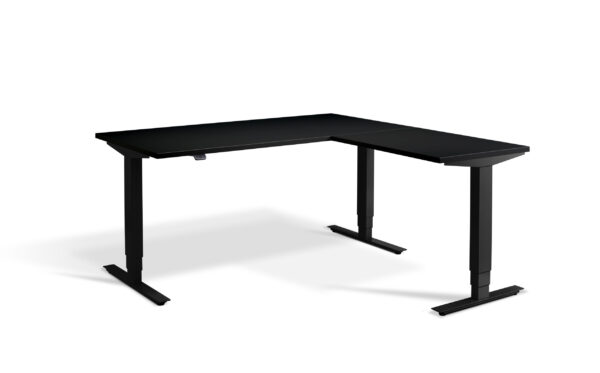 Advance Height Adjustable Corner Workstation With Black Top