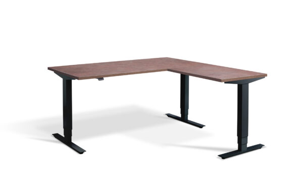 Advance Height Adjustable Corner Workstation With Ferro Bronze Top