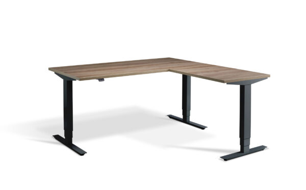 Advance Height Adjustable Corner Workstation With Grey Nebraska Oak Top