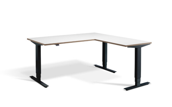 Advance Height Adjustable Corner Workstation With White Ply Edge Top