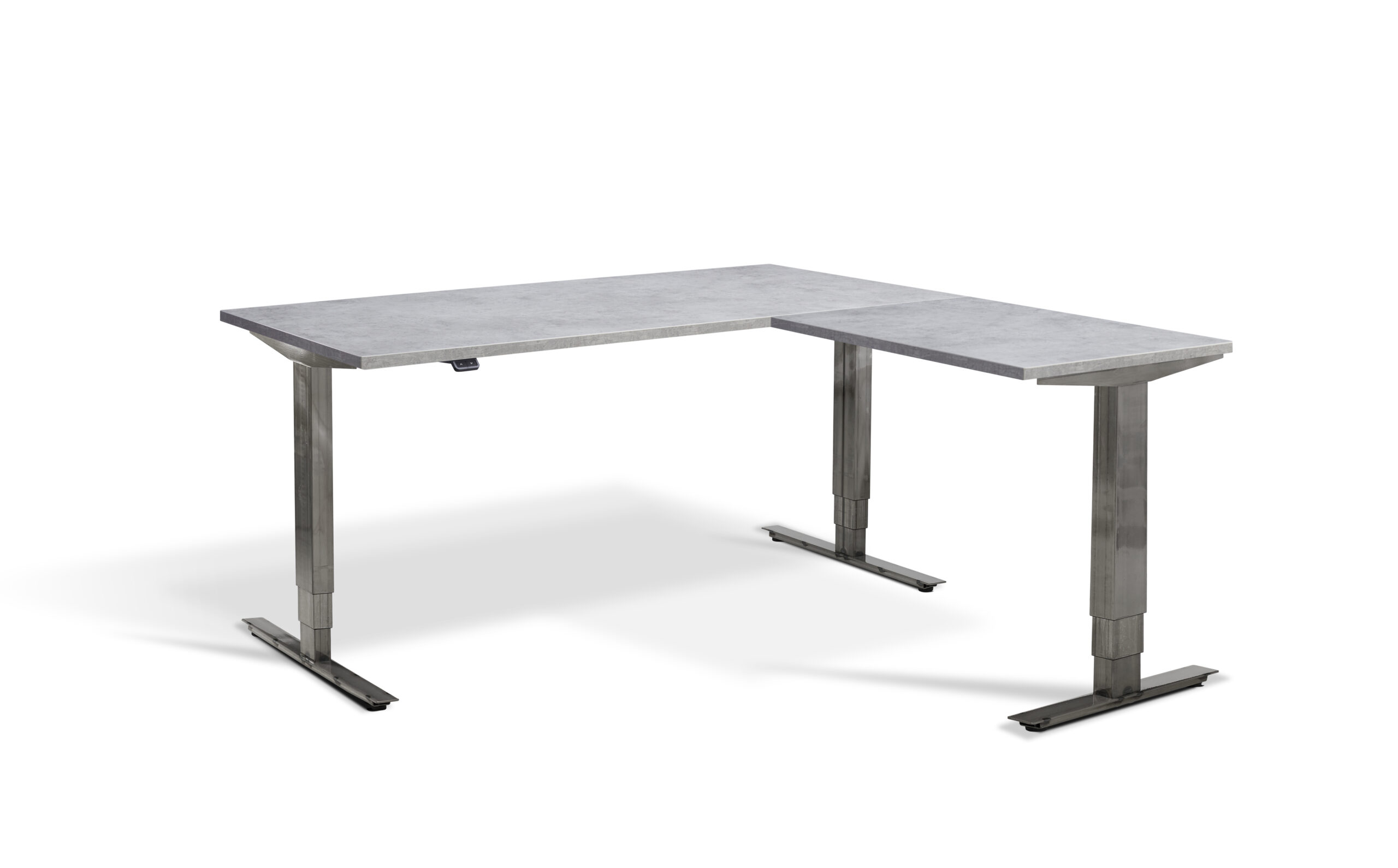 Forge Height Adjustable Corner Workstation With Raw Steel Frame - Image 4