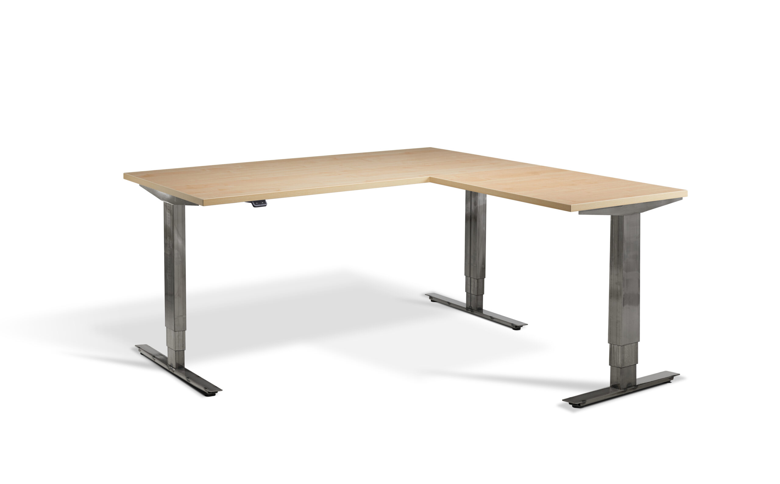 Forge Height Adjustable Corner Workstation With Raw Steel Frame - Image 2