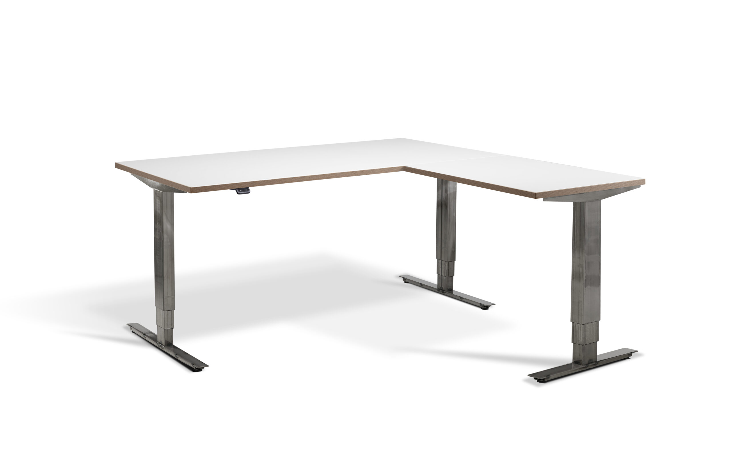 Forge Height Adjustable Corner Workstation With Raw Steel Frame - Image 3