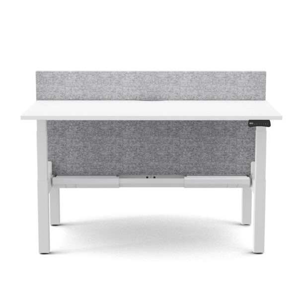 Alto 2 Height Adjustable Twin Workstation Shared Cable Tray