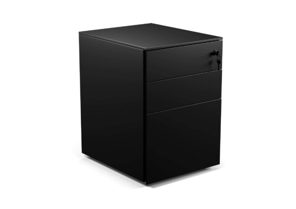 Cube Steel Mobile Pedestal in Black