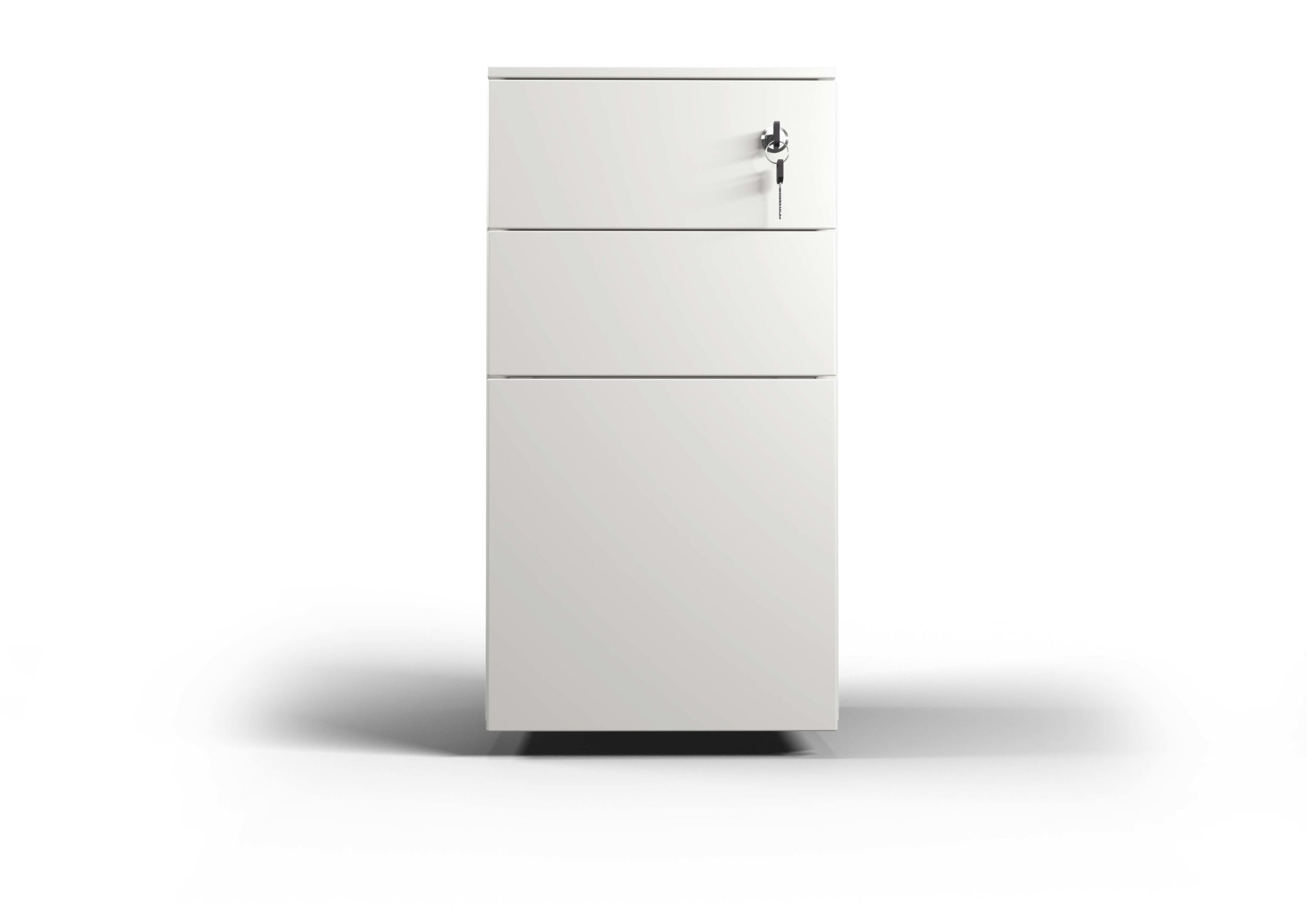 Cube Steel Mobile Slimline Pedestal in White - Image 2