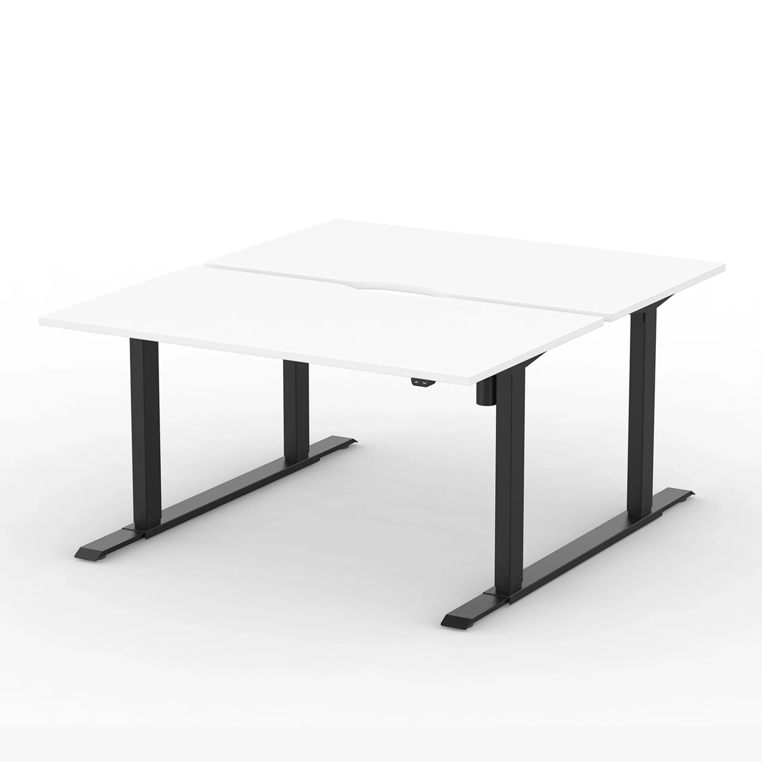 Alto 1 Height Adjustable Twin Workstation Black Frame - Image 4