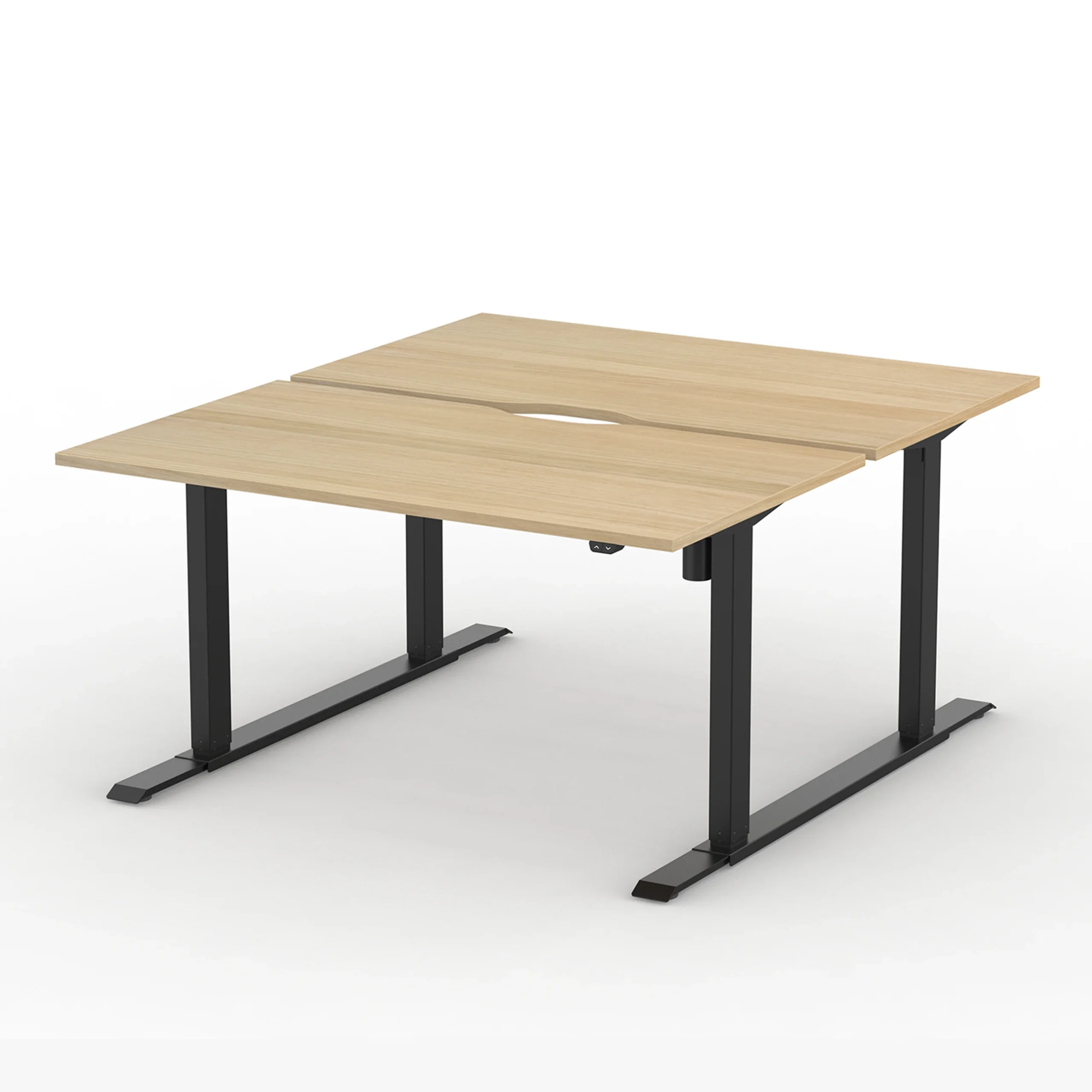 Alto 1 Height Adjustable Twin Workstation Black Frame - Image 3